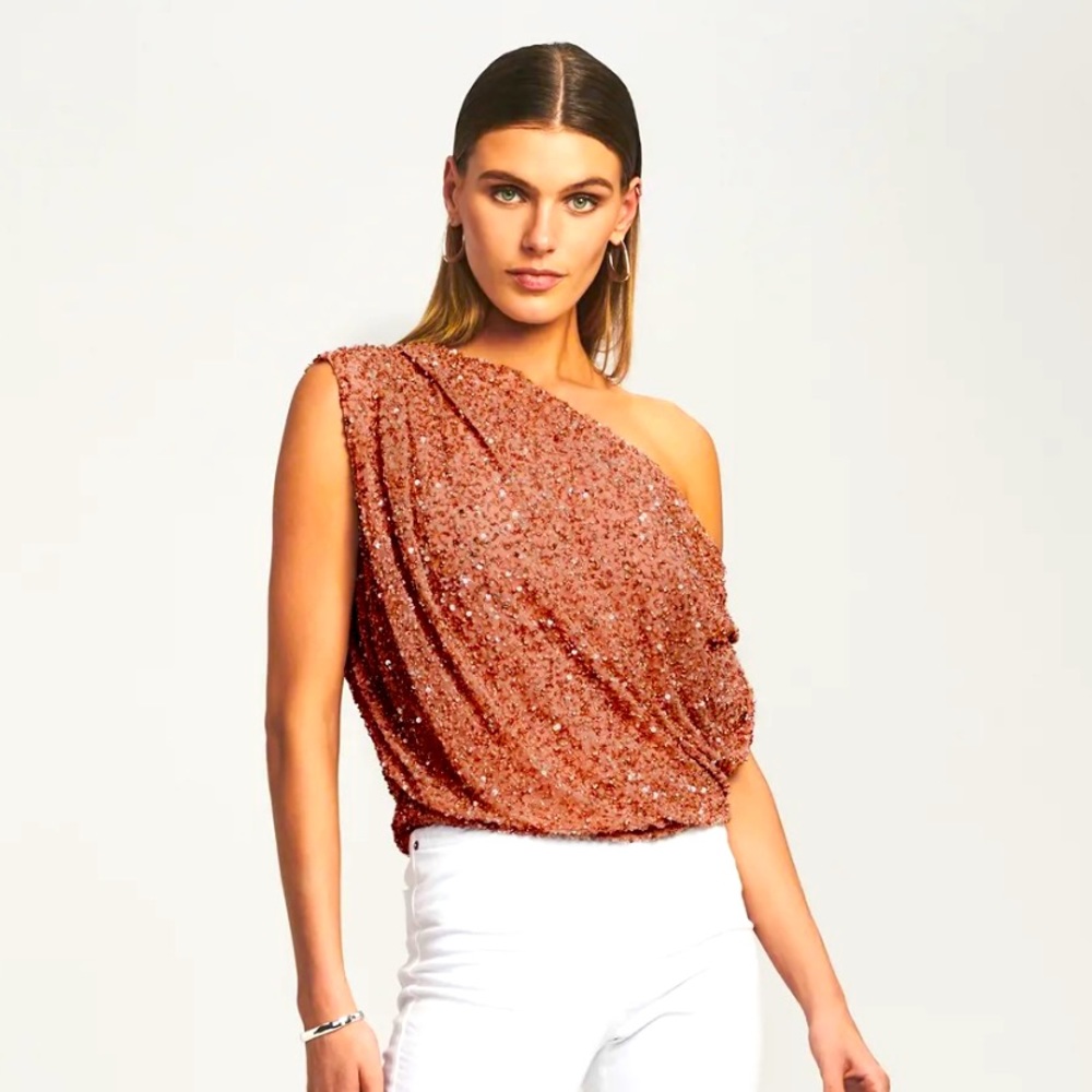Retrofete Myles Sequin Top Bronze
